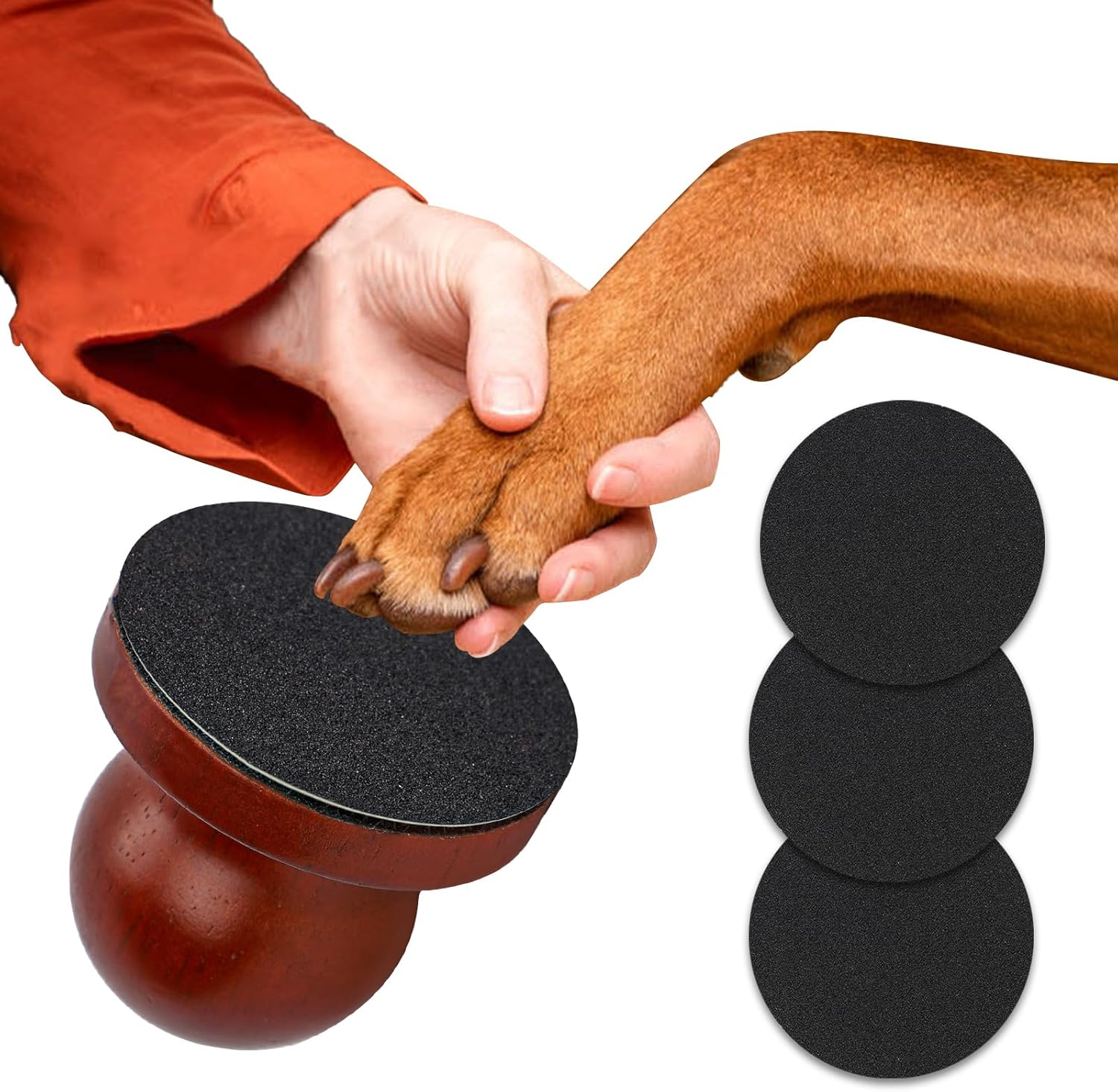 Dog Nail File, Quiet Dog Nails Scratch Pad Board with 6 Replaceable Filing Disc Dog Nail Portable Dog Nail Clippers for Grooming Dog Nail File Trimmer for Smoothing Pet Gifts image number 4