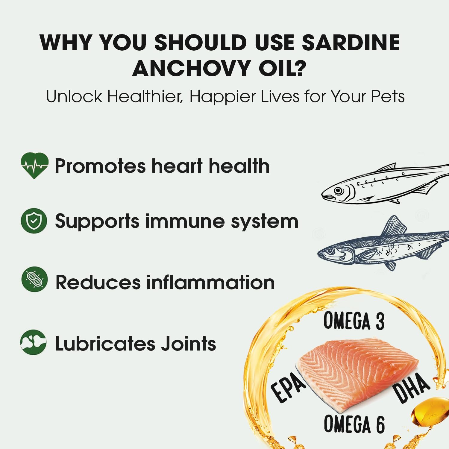 Sardine Anchovy Oil | 1296Mg Omega | Unscented Pharmaceutical Grade | for Dogs & Cats | Bpa-Free Brushed Aluminum Epoxy Coated Bottle with Pump 8.75Oz image number 4