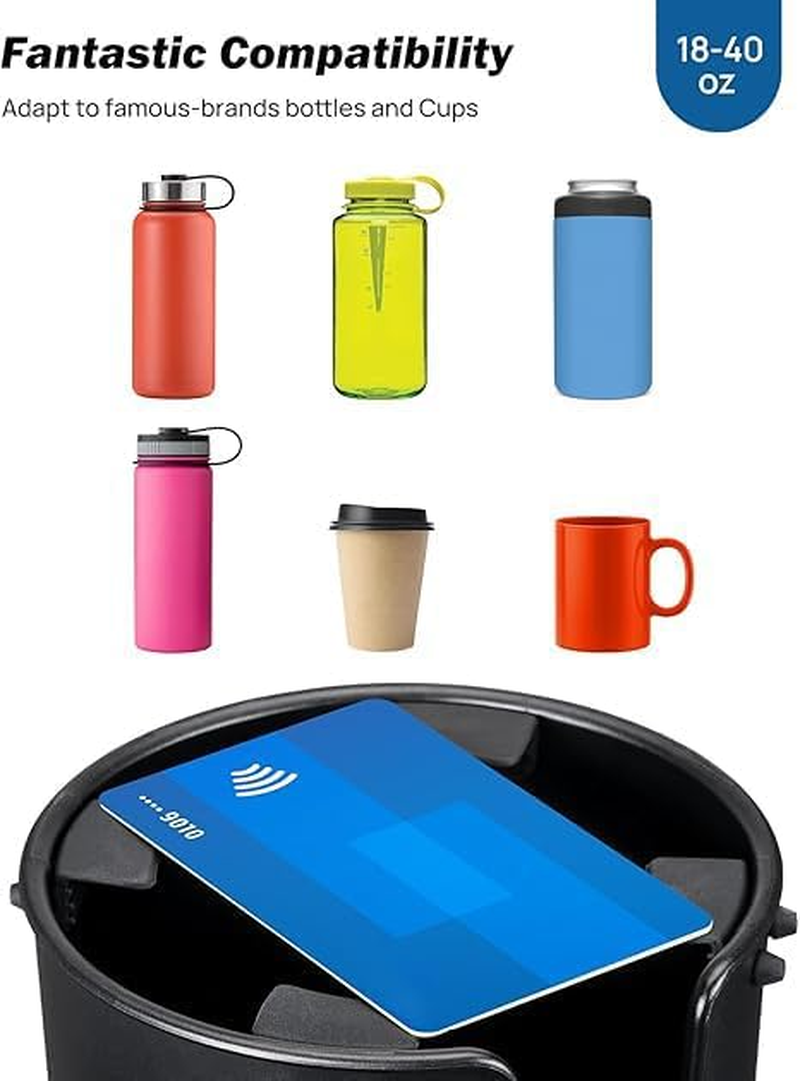 JOYTUTUS Car Cup Holder Expander, Automotive Cup Attachable Tray with 360&deg; Rotation,Large Cup Holder Adapt Most Regular Cups with 500-1000 ML, Fit in 7-9 CM Car Holder image number 3