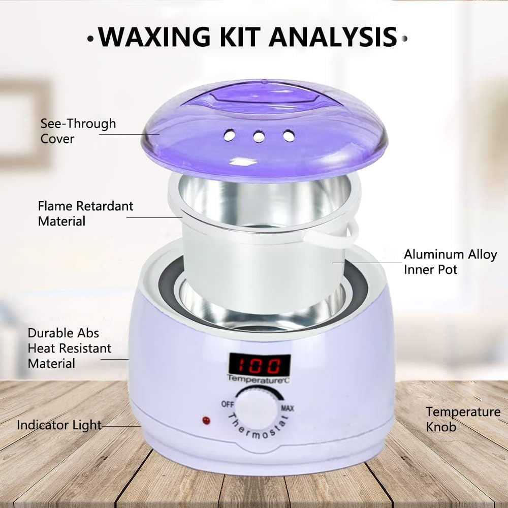 Hoxue 2025 Digital Waxing Kit for Women,Waxing Kit for Brazilian Wax,Wax Pot Heater with Wax Beans,Wax Warmer for Sensitive Skin Hair Removal,Easy to Use Wax Melt Warmer.Au Plug (White)