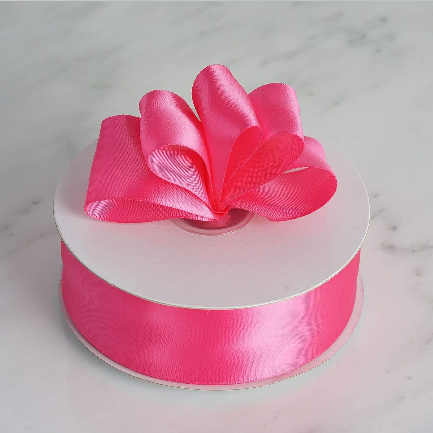 Alfie Double Faced Satin Ribbon 2 Inch X 25 Yards Double Sided Solid Polyester Ribbon for Gift Wrapping Party Hair Braids Bow Baby Shower Decoration Floral Arrangement Craft Supplies, Hot Pink - Hot Pink image number 4