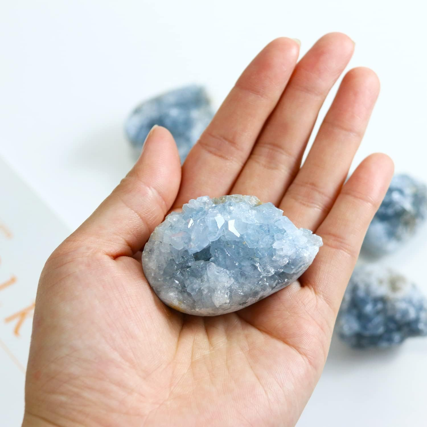 Celestite Crystals, Crystal Clusters, Raw Crystals, Angelite Crystal, Witchcraft Crystals, Blue Calcite Crystal, Blue Crystal, Witchcraft Supplies, Crystals and Healing Stones(100-150G), Crystal