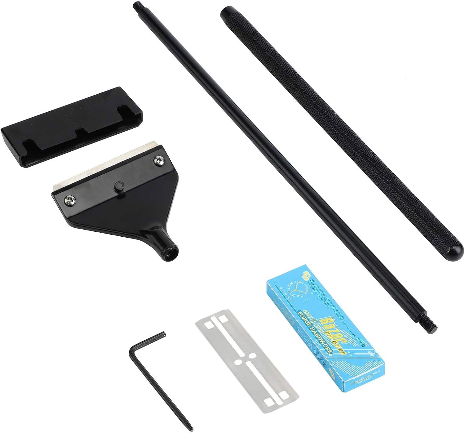 Zalati Algae Scraper Fish Tank Algae Cleaner Tool Set with 10Pcs Blades Stainless Steel for Glass Aquarium Tank