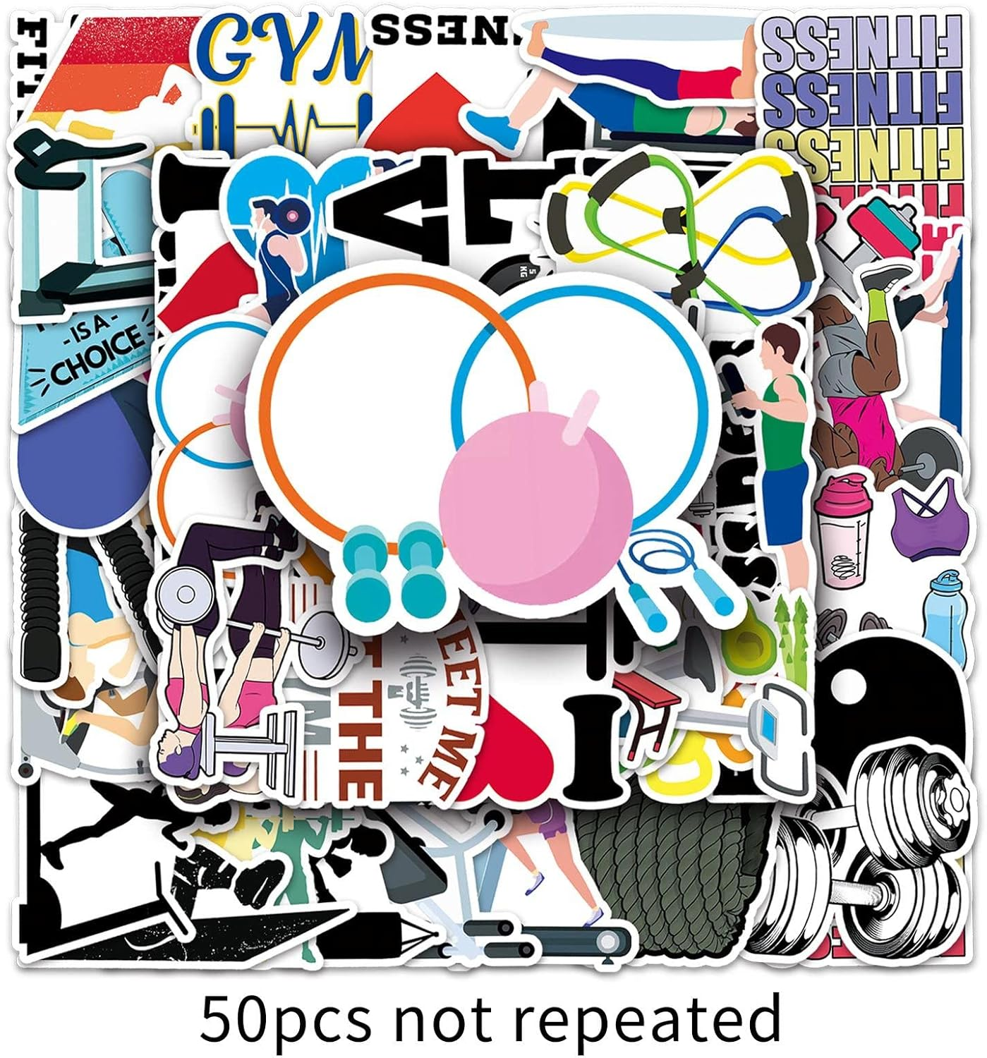 50Pcs Fitness Stickers Trendy Waterproof Gym Stickers for Laptop Guitar Skateboard Water Bottle Luggage Notebook Phone Bicycle Car Computer,Vinyl Inspirational Sports Decals for Teens Adults - Cute Hedgehog image number 6