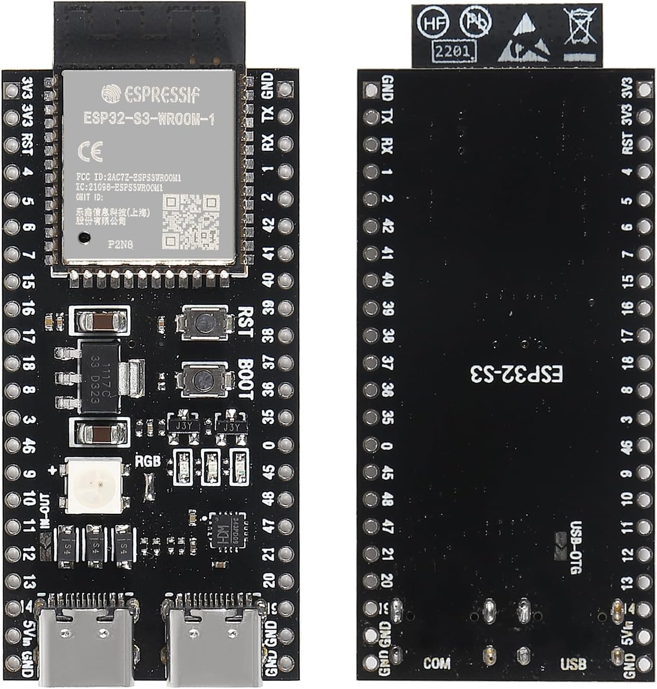 DWEII 2PCS Esp32-S3-Devkitc-1-N16R8 ESP32-S3 Development Board Wi-Fi + BLE MCU Module Integrates Complete Wi-Fi and BLE Functions for Arduino image number 2