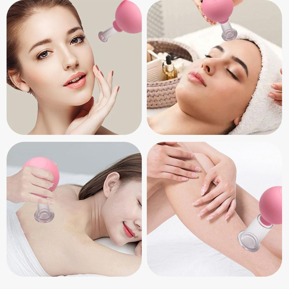 Facial Cupping Set anti Aging Vacuum Suction Cupping Cups 4Pcs Face Cupping Therapy Sets for Wrinkles Facial Cupping Gua Sha Facial Massage Cupping Tool for Face, Neck and Whole Body image number 6