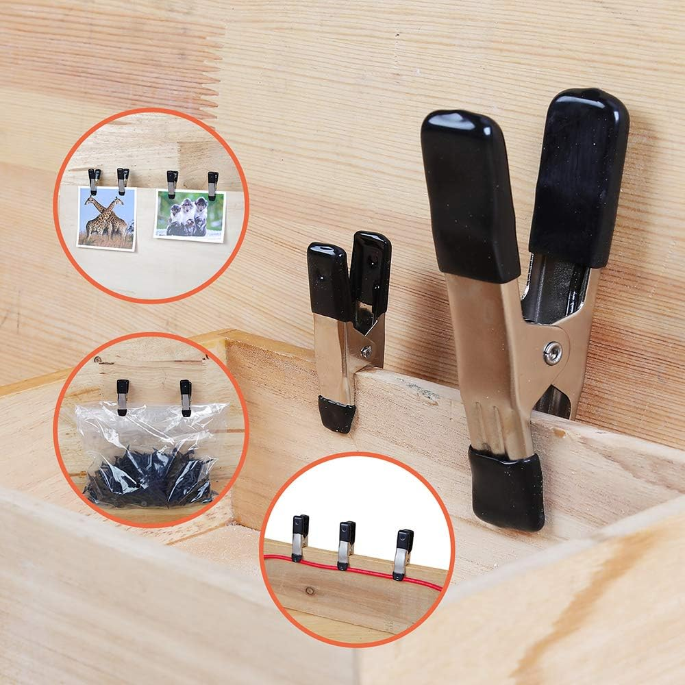 Amazon Basics 20-Piece Steel Spring Clamp Set, 15 Pack of 1.9-Cm, 5 Pack of 2.54-Cm, Black/Silver