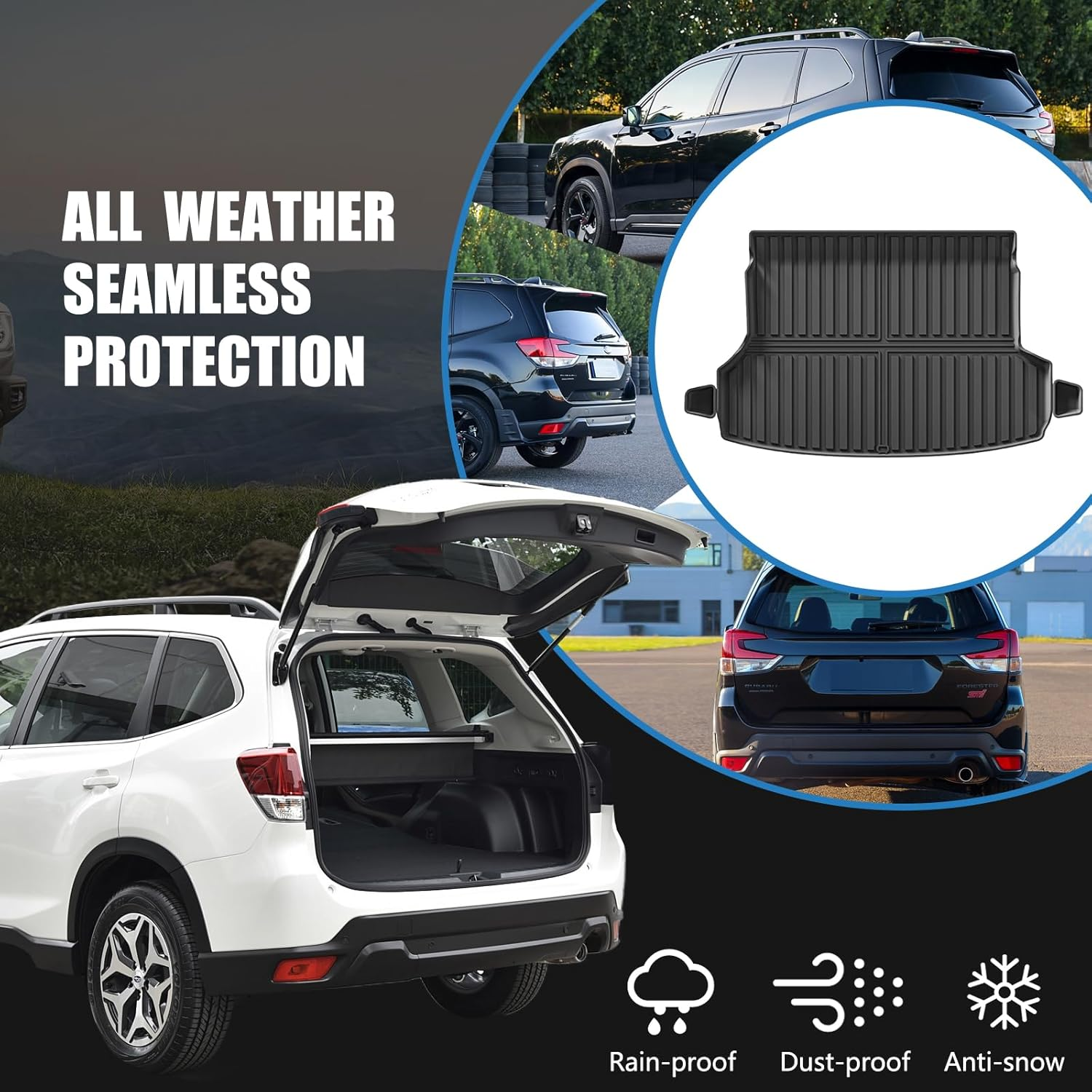 CMPCTR Cargo Mat Boot Liner for Subaru Forester TPE Cargo Liner Heavy Duty Cargo Trunk Mat Luggage Tray Interior Accessories