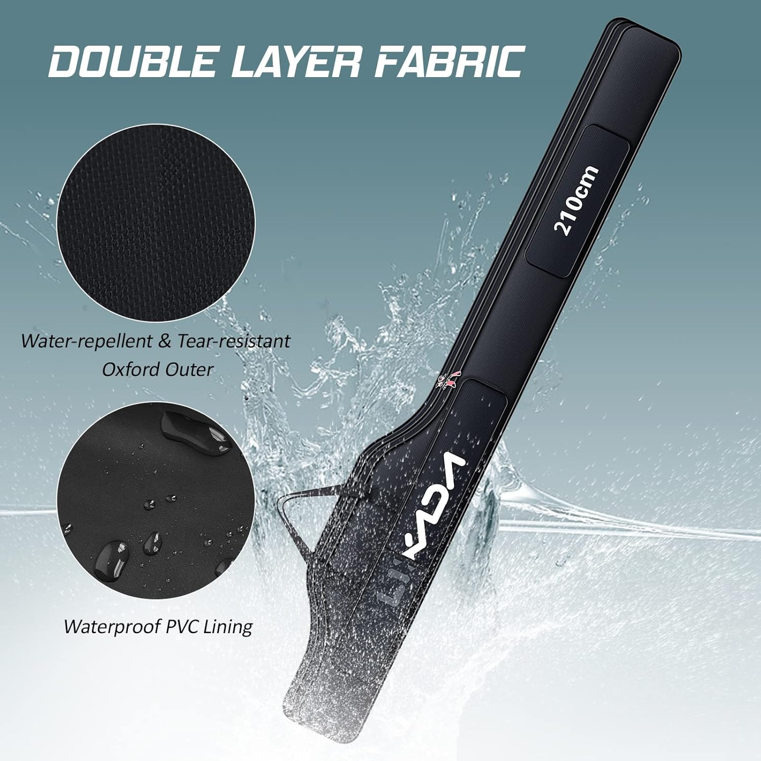 Mingzhe 190Cm Fishing Bag Portable Folding Fishing Rod Reel Bag Fishing Pole Gear Tackle Tool Carry Case Carrier Travel Bag Storage Bag Organizer image number 2