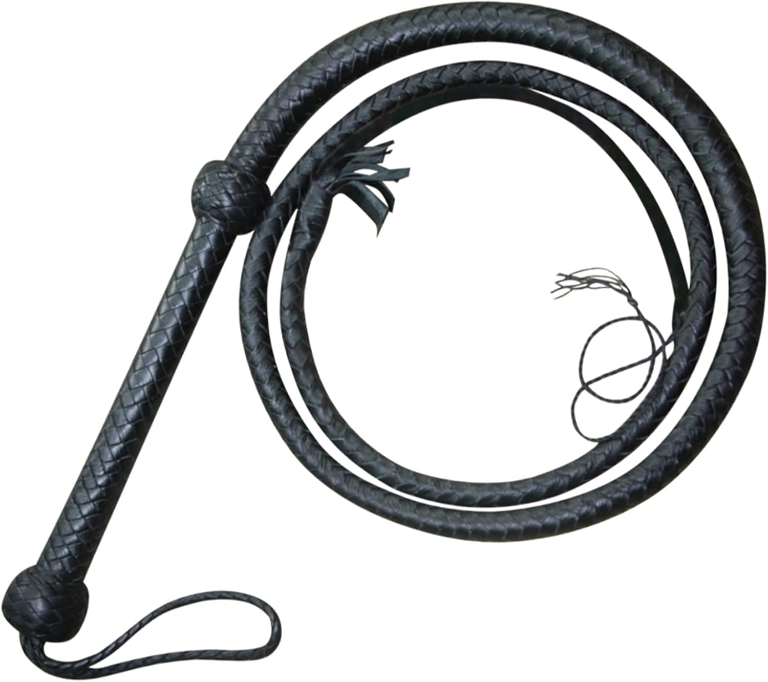 Bullwhip 4Ft Genuine Leather Indiana Jones Style Whip for Equestrian Training & Cracking, Leather Phobia Cowhide Stock Whip image number 3