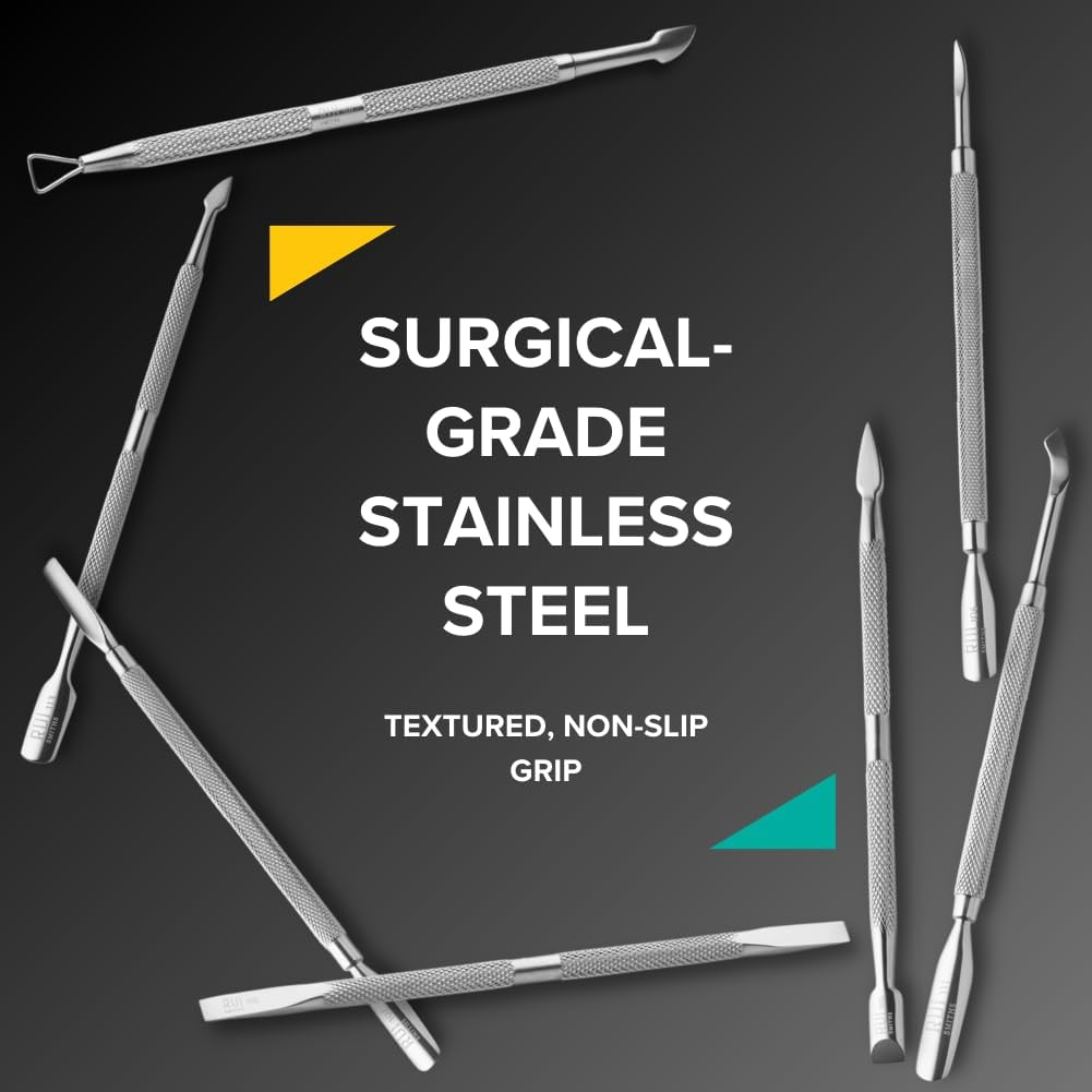 Rui Smiths Professional Double Ended Hypoallergenic Stainless Steel Metal Pusher (Cuticle Pusher) - Style No. 106 image number 4