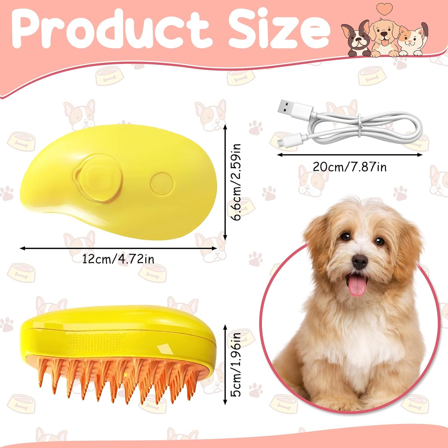 Cat Brush with Steam, Cat Steamy Brush, 3-In-1 Steam Brush for Cats, Cat Steam Brush, Pet Spray Massage Comb, Cat Brush with Spray for Massage, Care and Hair Removal image number 5