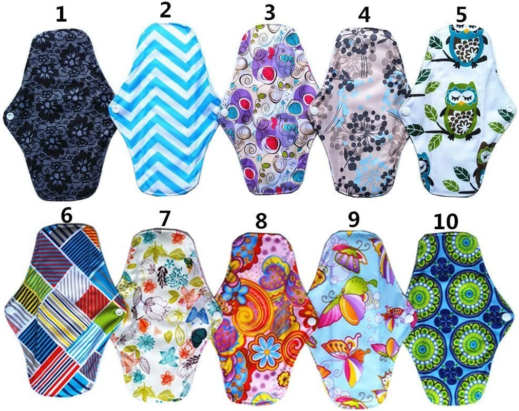 10Pieces 10Inch Reusable Washable Menstraul Pads Sanitary Pads image number 2