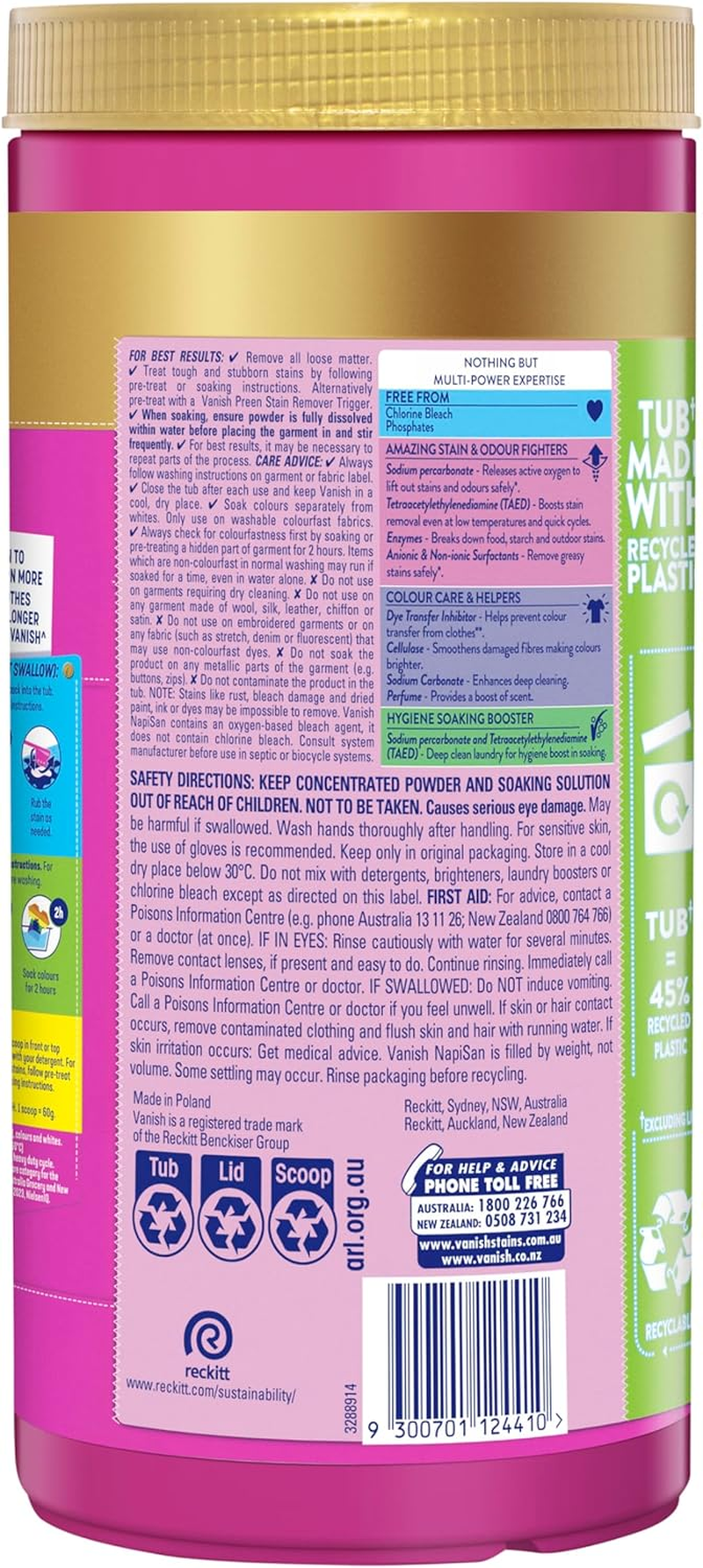 Vanish Napisan Gold Oxi Action Stain Remover Powder 2Kg image number 2