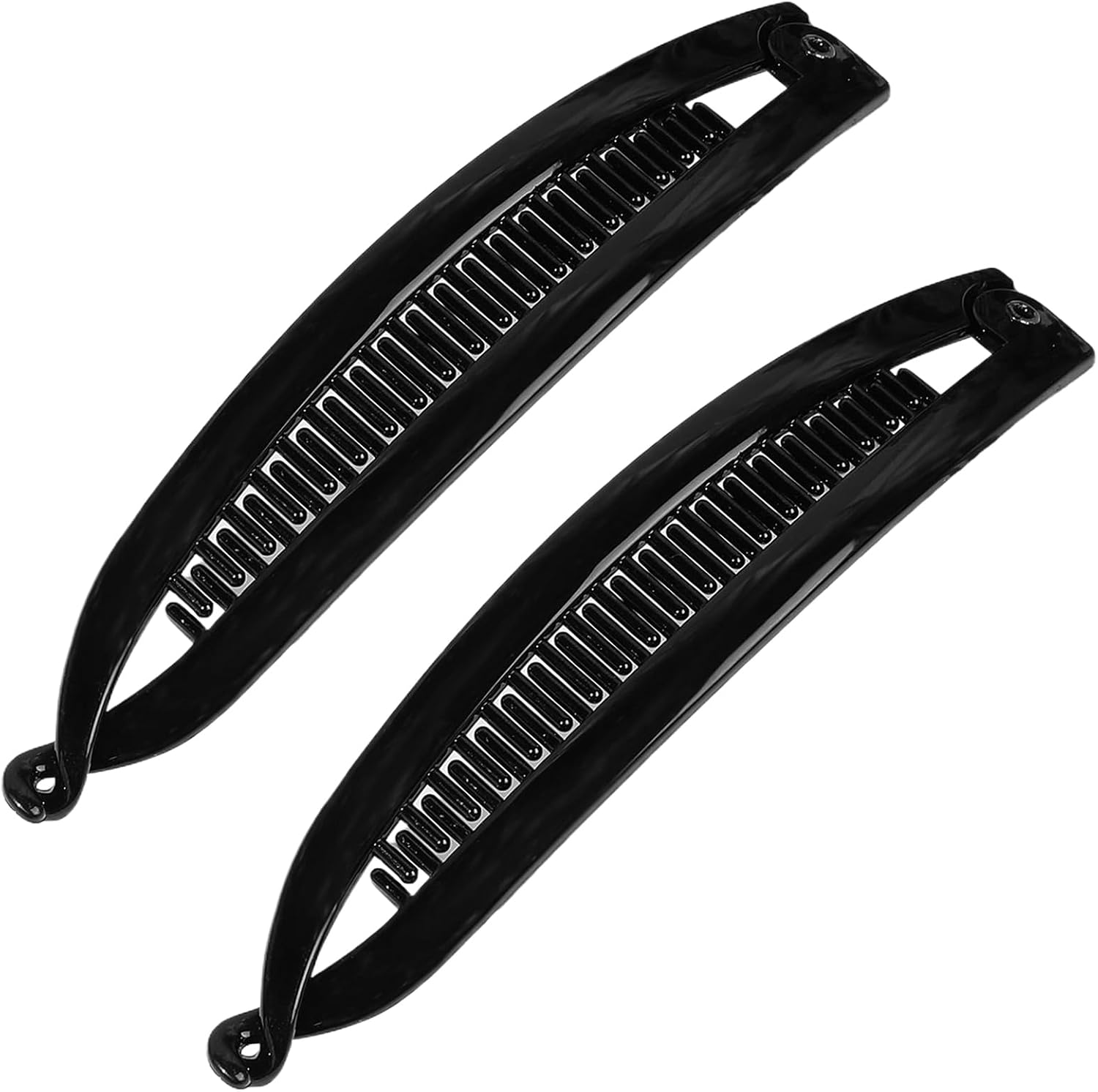 Banana Hair Clip - 2PCS Claw Clip for Thin Hair | Double Banana Clip Bullet Claw Clincher Comb | Strong Hold for Thick, Thin Curly Styles | Non-Slip Styling Accessories