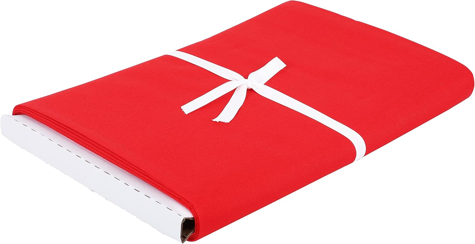 Craftido -100% Cotton Fabric by the Yard in Solid Color (112Cm) 44&rdquo;Wide by 3Yd (9 Ft) -Medium Weight 5.2 Oz-For Quilting, Sewing, Crafts, Binding, Backing and Lining - Red - Cream image number 4