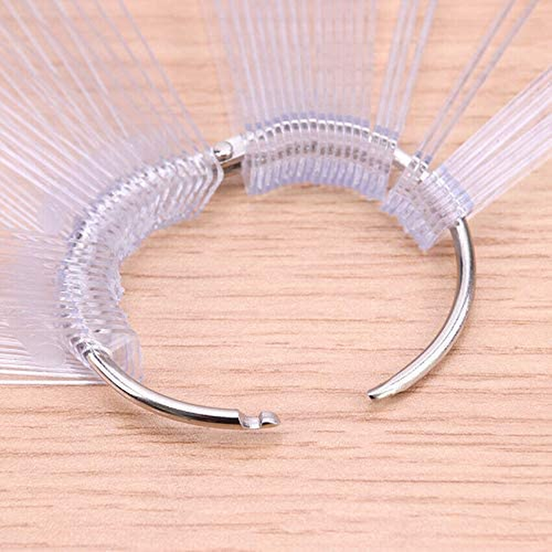 100 Pieces Nail Polish Color Display Swatch Sticks Transparent Clear Connecting Ring Nail Art Fan Shaped Practice Nail Tips image number 3
