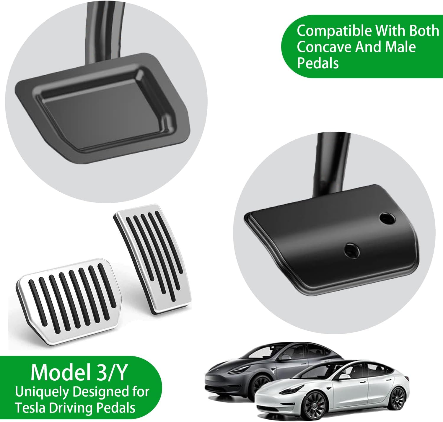Topfit for Tesla 20212022 2023 2024 Model Y Model 3 Performance Pedal Pads Cover Foot Aluminum Non-Slip Pedals Accessories image number 2