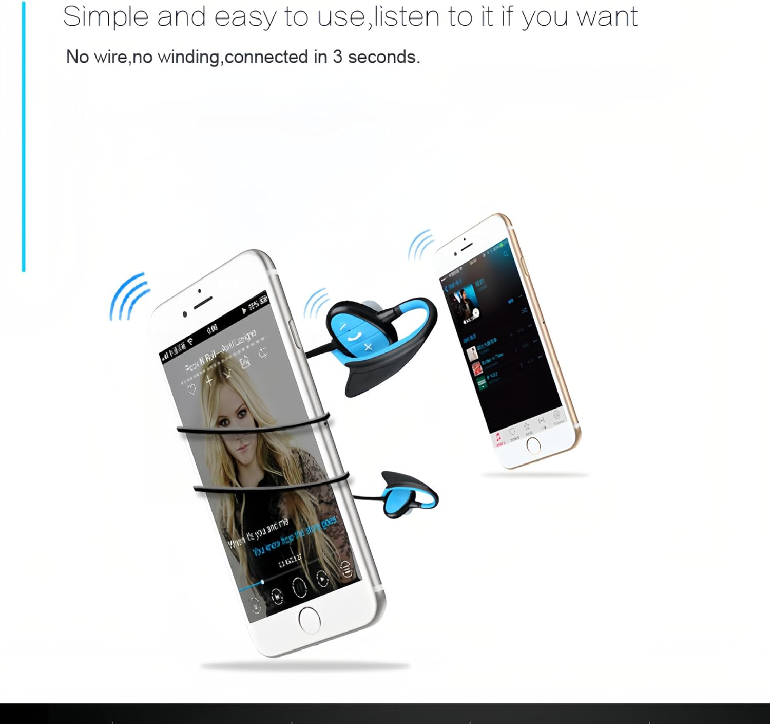 Bewinner Wireless Swimming Headphones - IPX8 Waterproof Bluetooth Underwater Headphones with Smart Voice Prompt & Noise Reduction for Surfing Diving (Green) image number 6