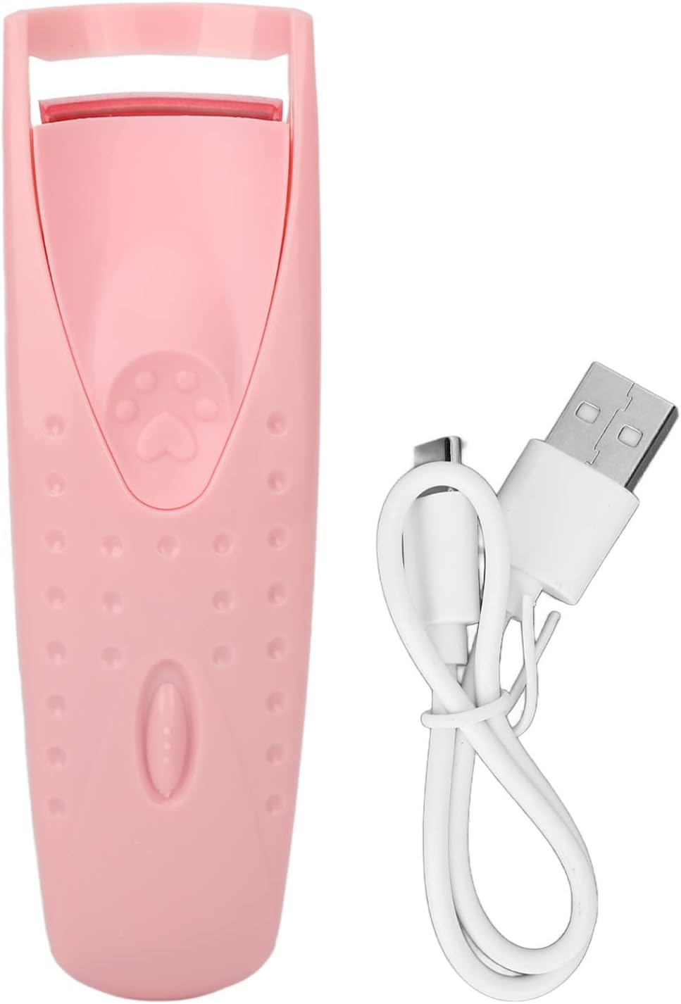 Eosnow Heated Eyelash Curler Electric Lash Curling Tool with Constant Temperature Control Safe Comfortable 50℃ Heating for Women Girls ABS Silicone Type C Charging 4.9 X 1.5In (Pink)