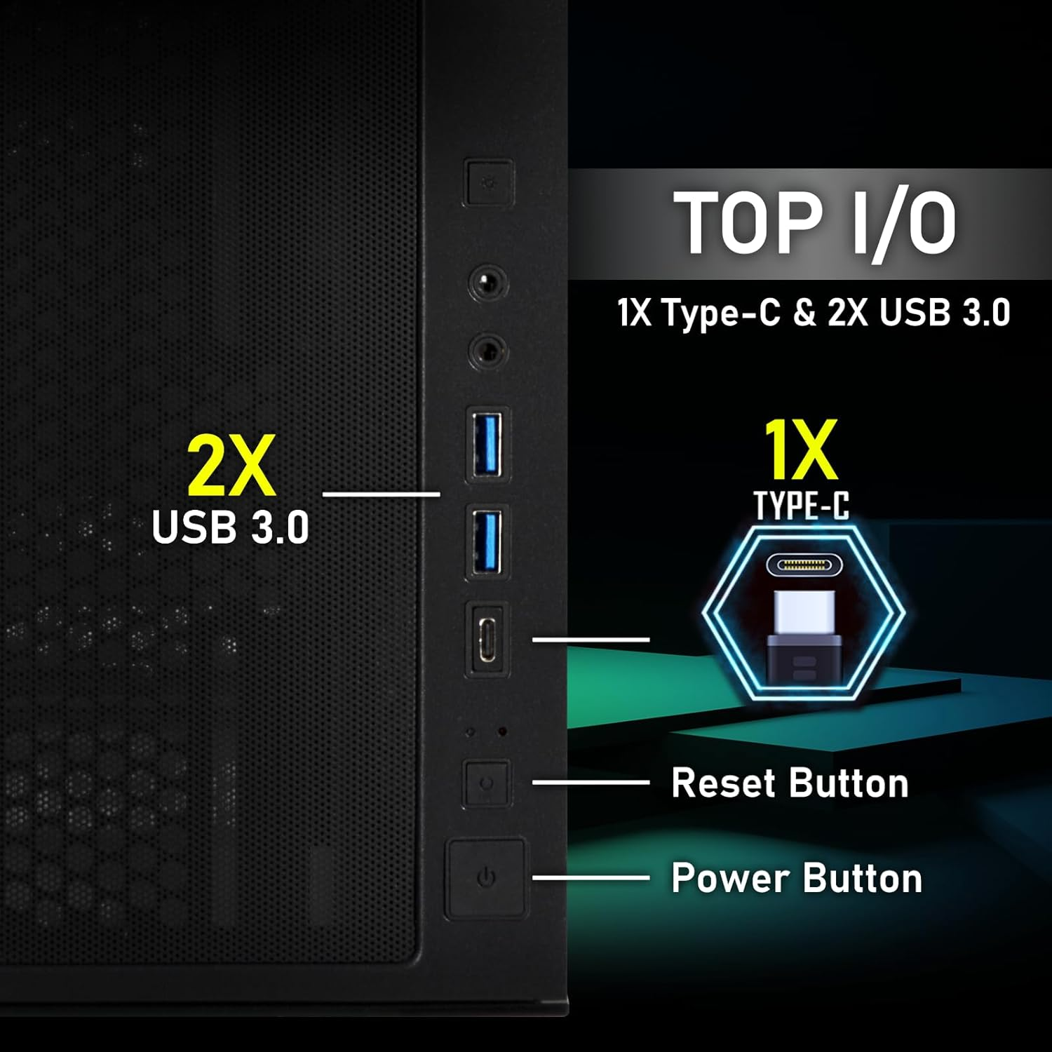 Bitfenix CETO High Airflow PC Gaming Case Premium Edition Black-Panoramic Tempered Glass&ndash;Reverse Connection Motherboard Compatible&ndash;4Xinfinity Mirroring ARGB Fans(3X Reverse)-360Mm AIO Support