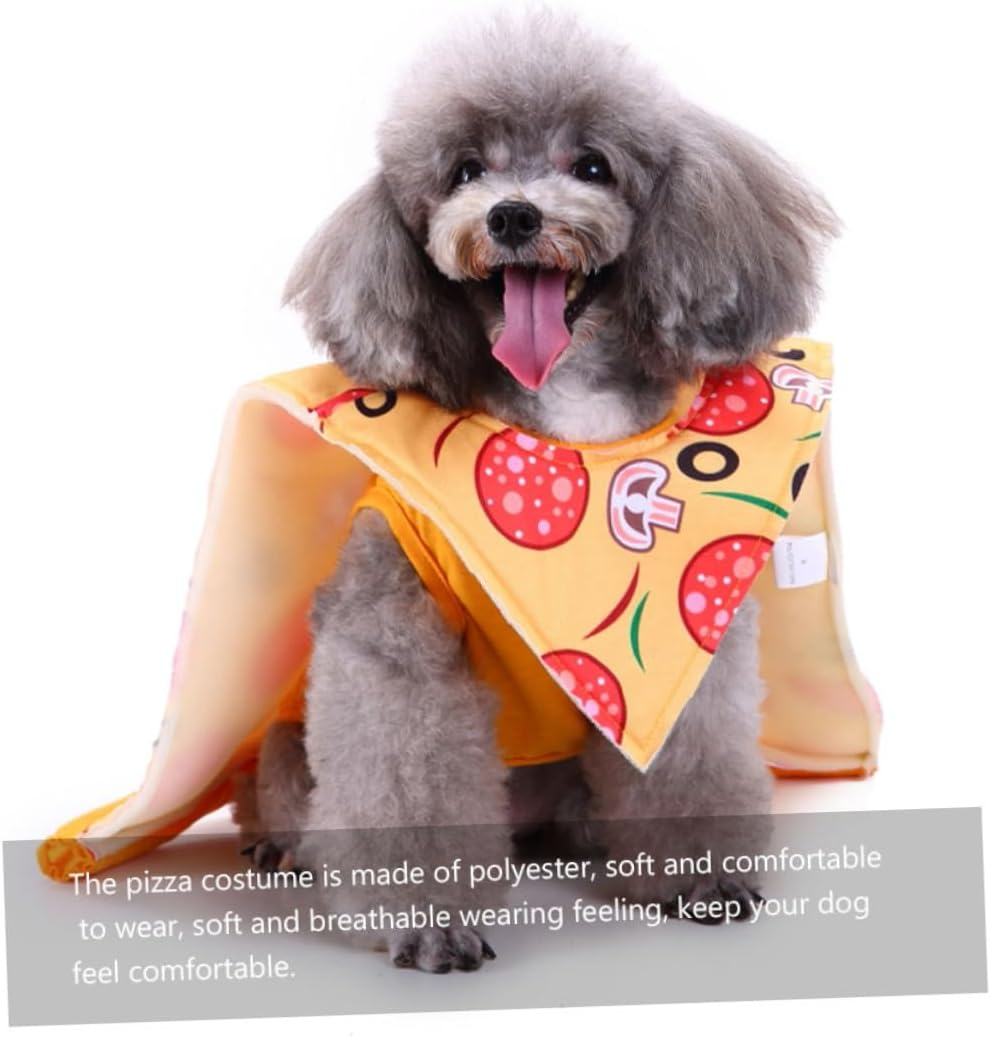 Hohopeti Halloween Pet Costume Pizza Dog Cloak Creative Christmas Pet Clothes Warm Garment Outfits for Dogs for Festive Occasions image number 2