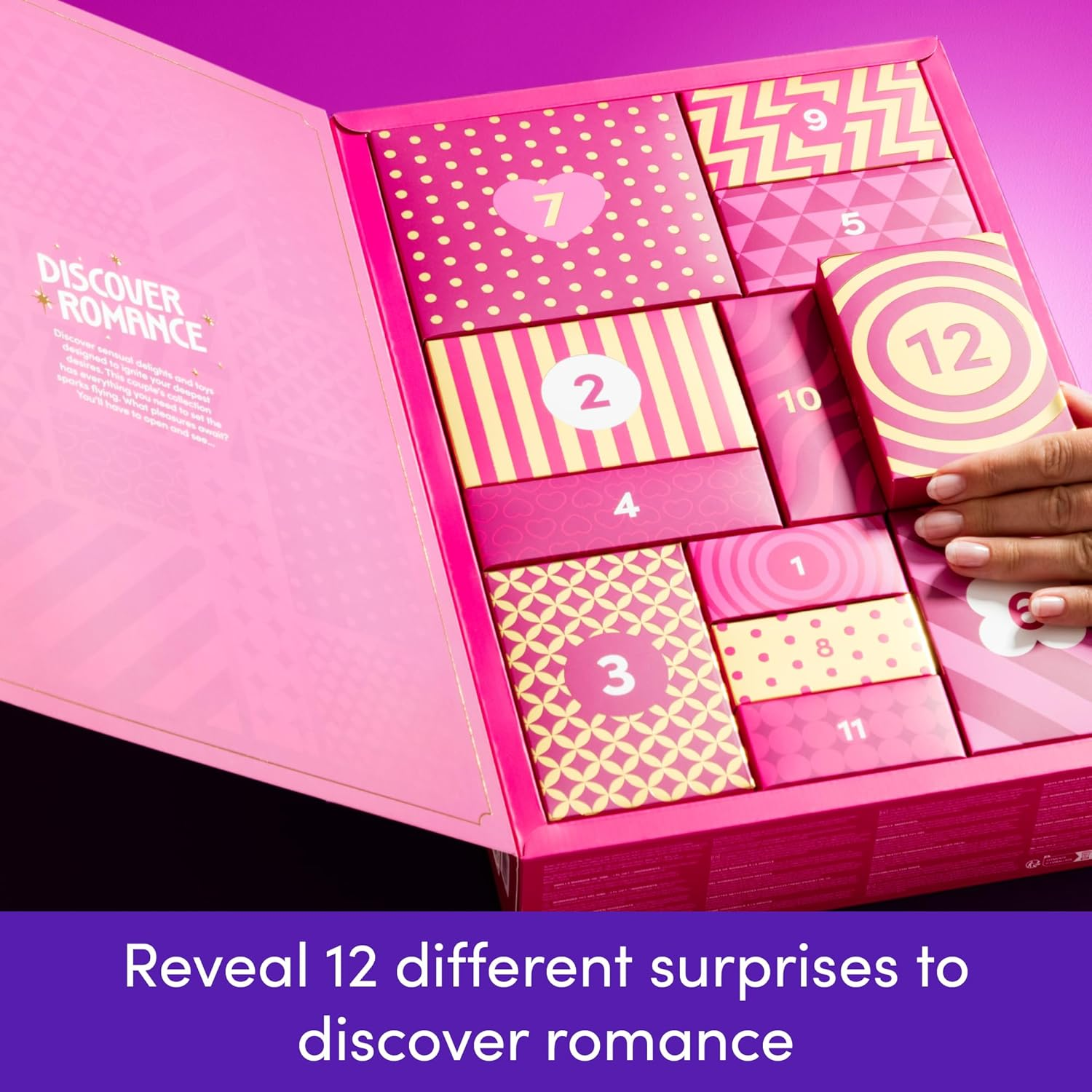 Lovehoney Romance Advent Calendar 2025 | 12 Day Couples Sex Toy Kit Gift Set | Remote Control Egg Vibrator, Cock Ring, Butt Plug & Lubricant | Erotic Adult Toys for Men & Women | Worth over $450 image number 5