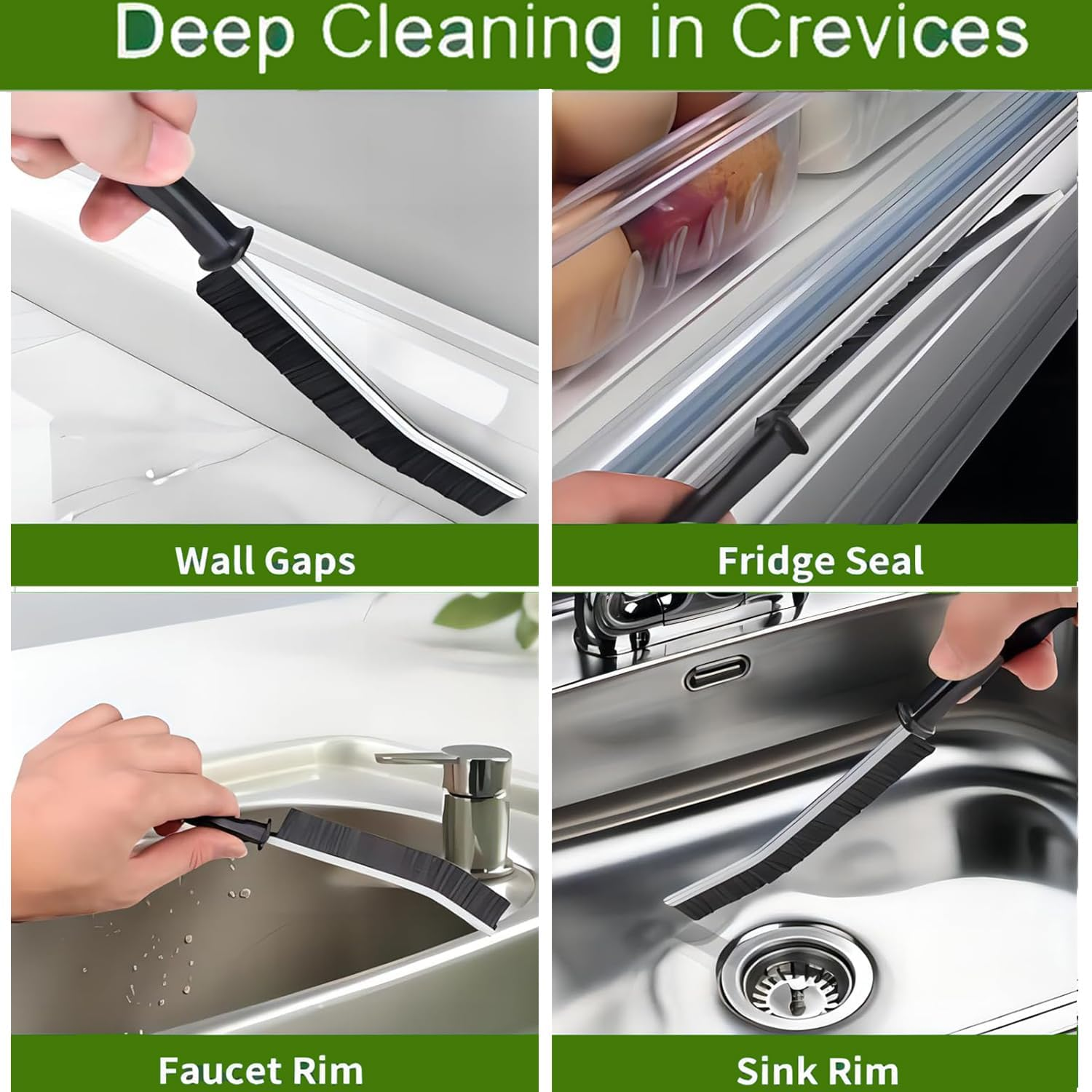 BEANPRECOY 8Pcscrevice Cleaning Brushes Hard Bristle Scrub Brush Set for Toilet Bathroom & Kitchen Grout Brush with Durable Handle for Groove Corner and Tile Cleaning Home Essentials Cleaning Supplies image number 6