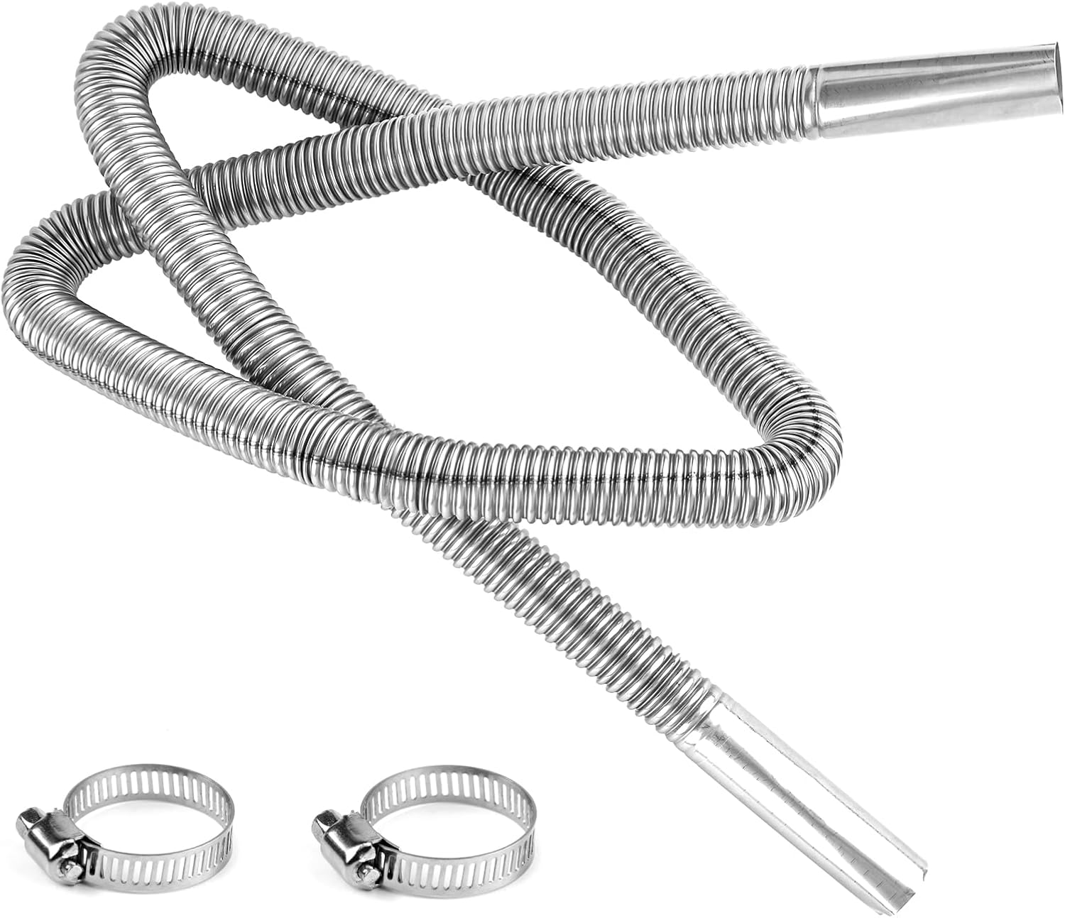 47.2In Diesel Heater Exhaust Pipe, 1" Inner Diameter Flexible Exhaust Tubing Stainless Steel Parking Air Heater Exhaust Hose Generator Exhaust Extension Pipe Car Accessories image number 3