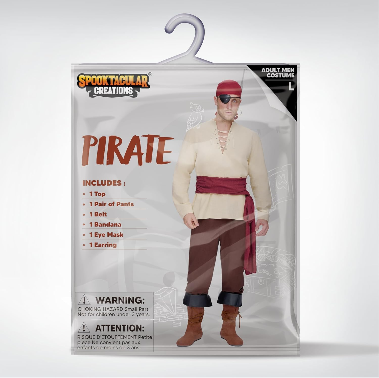 Spooktacular Creations Men Pirate Costume, Adult Halloween Costume Renaissance Medieval Viking Pirate Costume Cosplay image number 1