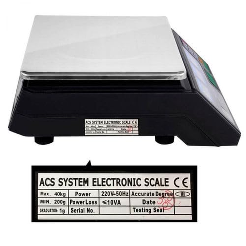 Leona Co Digital Commercial Scale 40KG Computing Scale, Food Produce Counting Weight Scale with LCD Display for Farmers Market, Retail Outlets, Meat Shop, Deli