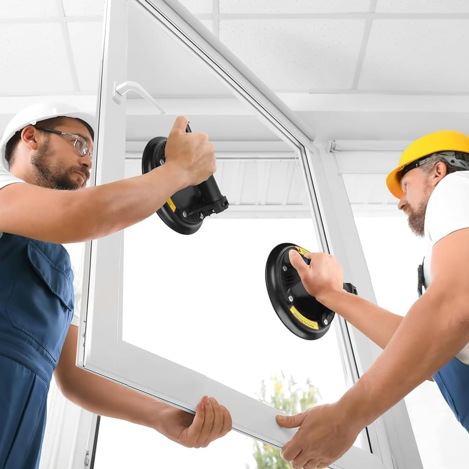 Heavy Duty Glass Suction Cup, 2-8 Inch Glass Suction Cups with Load Capacity of 180Kg,Strong Suction Tile Suction Cup Tool,Used to Lift Large Granite Slabs,Include Suitcase image number 2