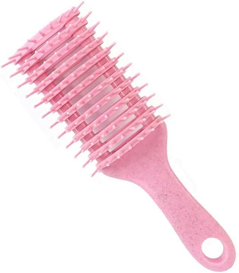 Dakcik Wheat Straw Hair Brush - Good for Wet & Dry Hair, Detangling, Curling, and Fast Drying, Eco-Friendly - Ideal Curl Defining Brush for Girls, Ladies, and Women (White)