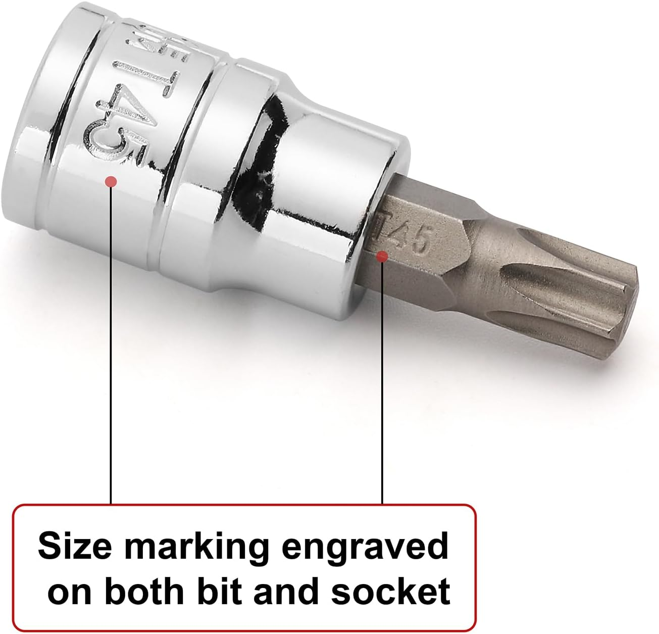 CASOMAN 14-Piece 1/4-Inch, 3/8-Inch & 1/2-Inch Drive Torx Bit Socket Set, T6-T60, Torque Bit Set, Torx Socket Set, CR-V & S2 image number 4