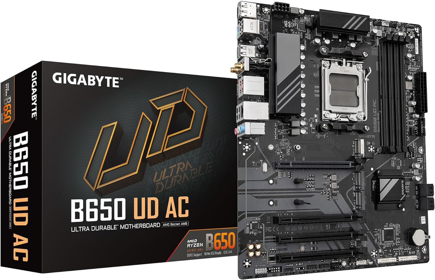 GIGABYTE B650 UD AC (Rev. 1.0) AM5 LGA 1718 AMD B650 ATX Motherboard with 5-Year Warranty, DDR5, Pcie 4.0 M.2, Pcie 4.0, USB 3.2 Gen2X2 Type-C, Gbe LAN image number 5