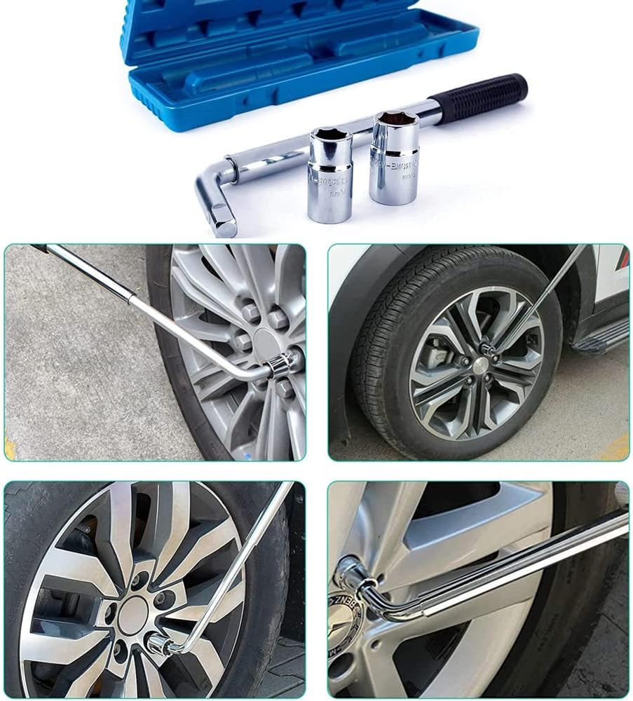 Extendable Wheel Brace, Telescopic Lug Wrench with 17/19Mm and 21/23Mm Standard Sockets, Non-Slip, Durable, Retractable for Car/Van/Truck Spare Tyre Breakdown Emergency Tools, Tyre Change Etc. image number 1