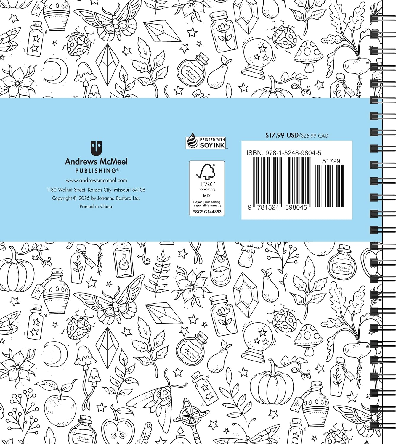 Johanna Basford 12-Month 2026 Weekly Coloring Calendar image number 1