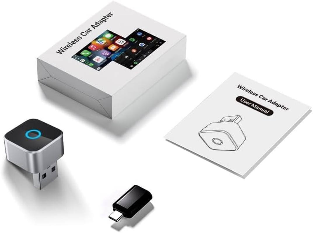 Ottocast Mini Cube 3.0 Wireless Carplay/Android Auto Adapter,Mini Cube 3.0 Wireless Carplay/Ios 10 Android 11 and Aboves,Mini USB Design, Fast Connection, No Delay, Usb/Type C (1PCS)