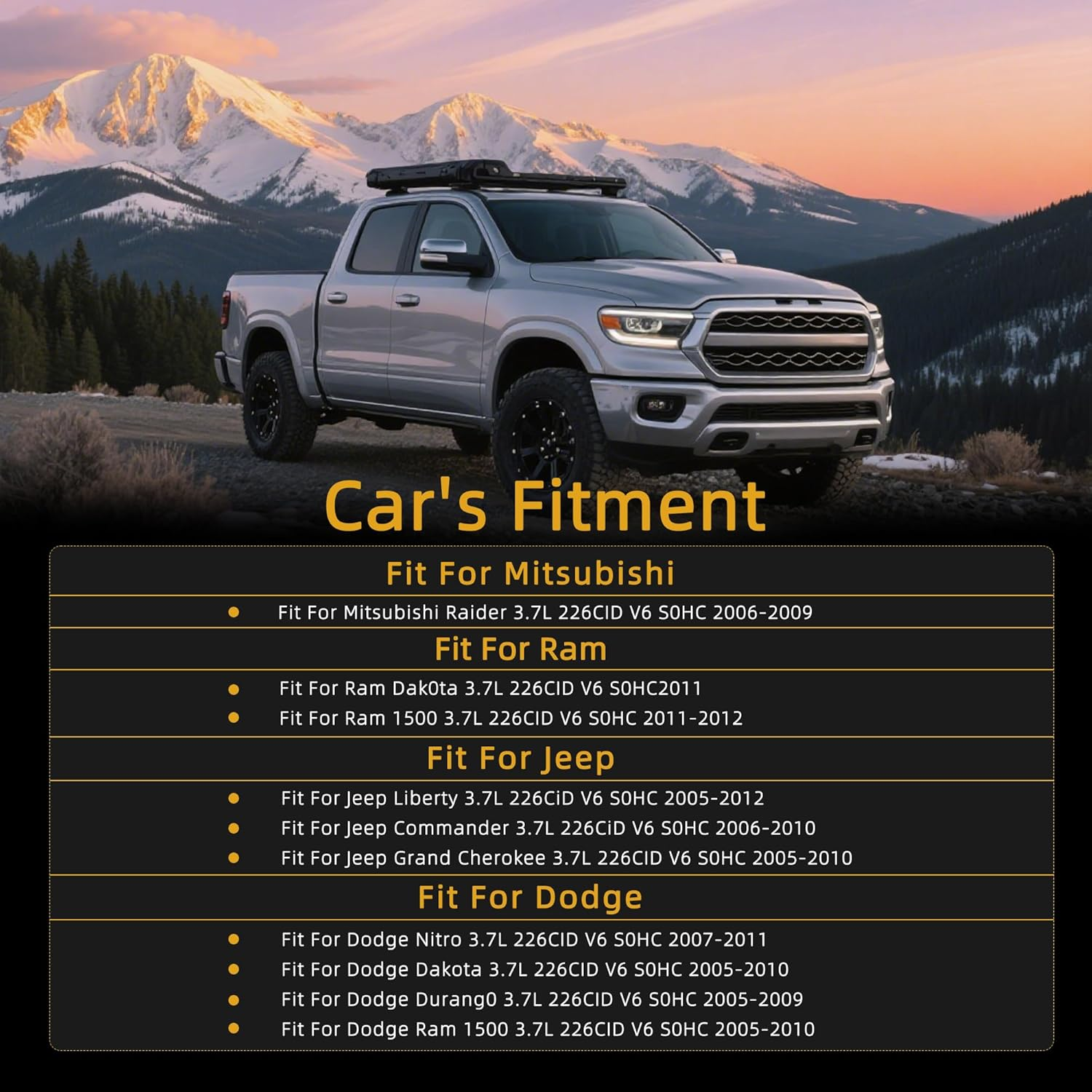 3.7 Engine Cylinder Head Gasket Set Head Bolt Fits for Jeep Commander/Liberty/Grand Cherokee, for Dodge Nitro/Dakota/Durango/Ram 1500, for Mitsubishi Raider 3.7L 226CID V6 SOHC 05-12 (82PCS)