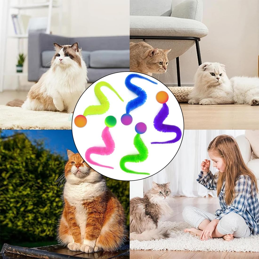 Pack of 5 Wobble Balls for Cats, Interactive Toy for Cats, Wiggly Ball, Funny Cat Toy, Cat Ball, Wiggly Balls, Cat Balls, Bouncy Balls, Cat Ball, Kitten Toy for Cats Everyone image number 5