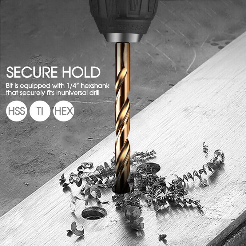 LEDON 13 PCS Quick Change Hex Shank Drill Bits Set HSS Steel Wood Timber Drilling image number 5
