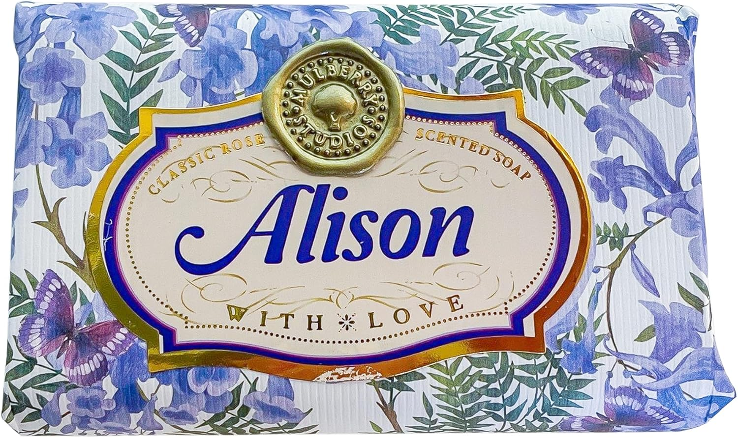 Alison - Gift Soap Bar Rose Scented Personalised Flower Design Present 113G