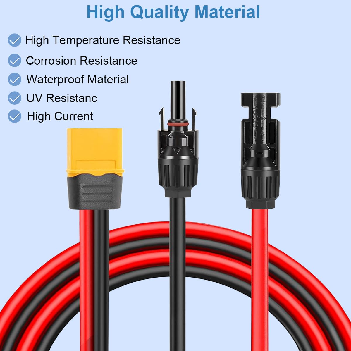 Xiatiaosann Solar Connector to XT60 Female Adapter Cable 12AWG Solar Panel Charging Cable Solar Panel Cable for Portable Power Station, Solar Panel, Solar Generator(1Meter) image number 6