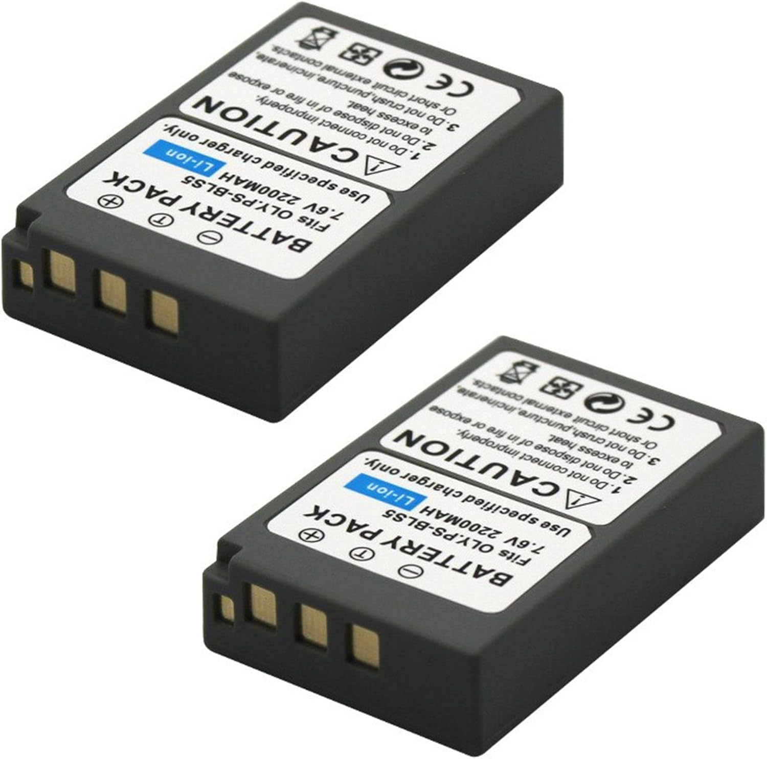 PS-BLS5 Bls50(2200Ma) Camera Battery Multifunctional Charger Set (Including Two Batteries) Compatible with Olympus OM-5 OM-D E-M5 III E-M10 E-M10 III E-M10 IV E-PL8 E-PL9 E-PL10 Stylus 1 Camera image number 1