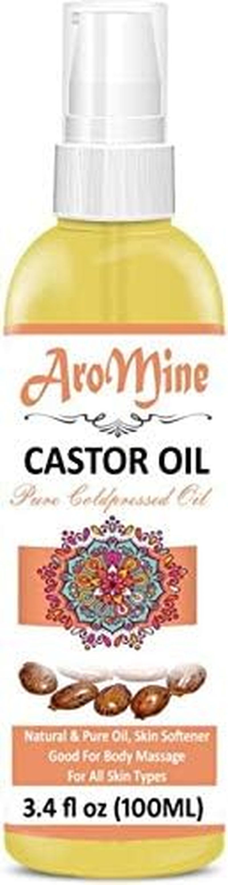Aromine Castor Oil Pure & Natural, Cold Pressed Organic, Therapeutic Grade Hexane Free for Hair Growth, Face & Skin 100Ml) Hair Oil-(100Ml) (100 Ml) image number 2