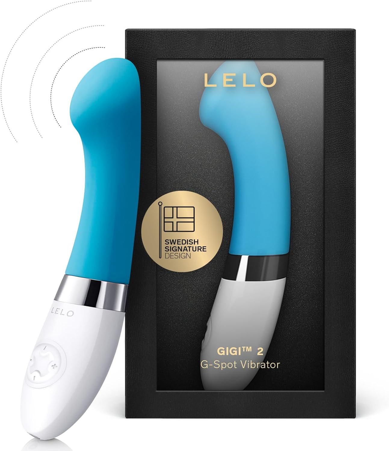 LELO GIGI 2 G Spot Vibrator for Her, Personal Massager, Powerful G Spot Toy with 8 Vibration Patterns, Curved Silent Vibrator for Mind Blowing Fun, Adult Toy, Blue