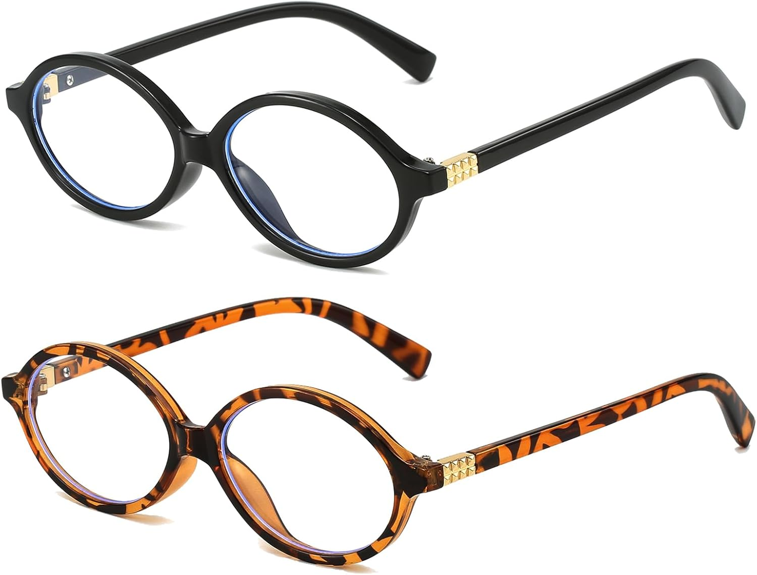 LJCZKA Oval Blue Light Glasses for Women Men Computer Glasses Oval Frame anti Eyes Strain Headache Unisex for Reading Texting Gaming