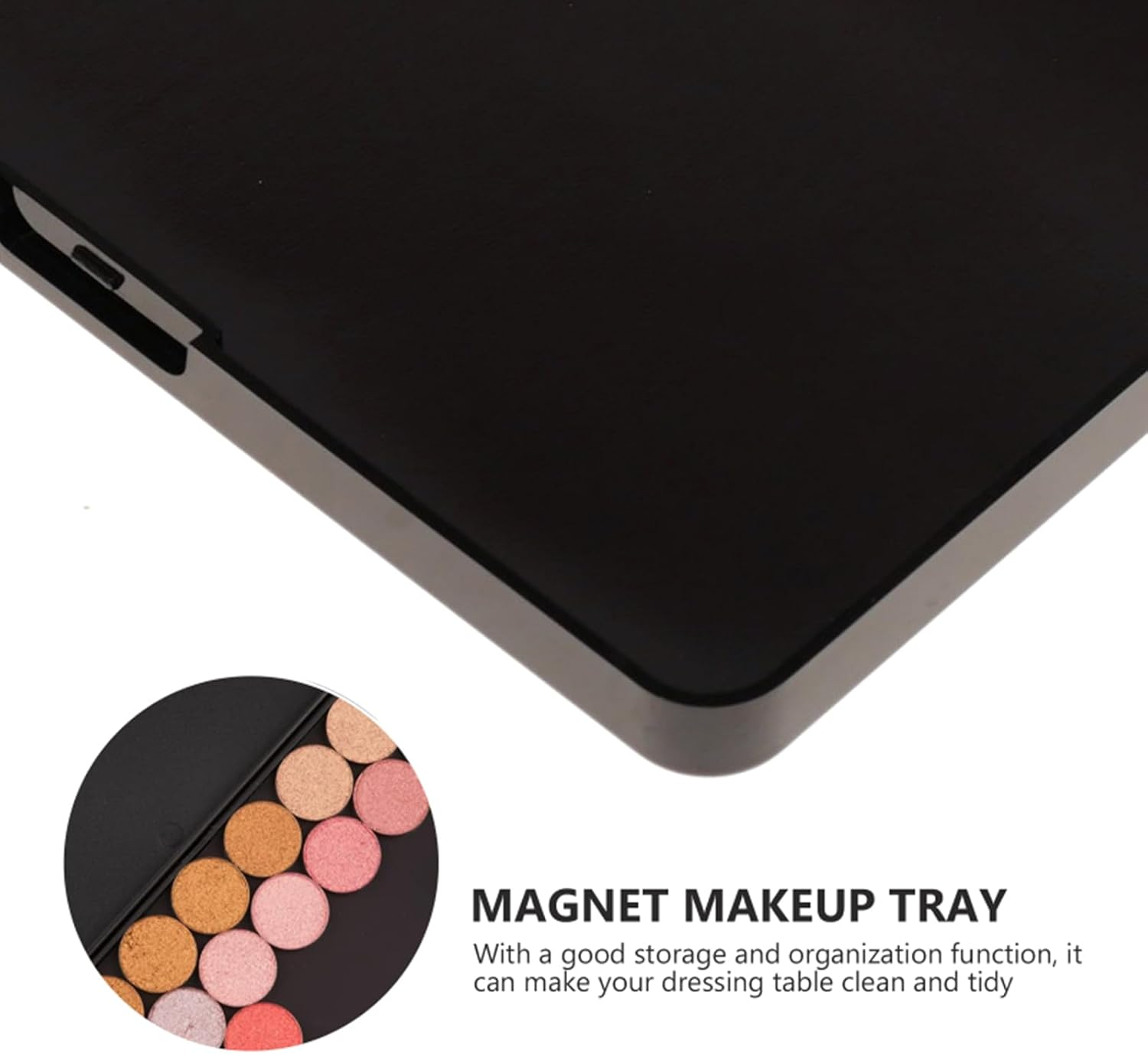 Wowled Magnetic Makeup Palette, Empty Eyeshadow Blush Highlighter Cosmetics Case Holder Tray (Black (Clear Lid), 14X10Cm - Palette Only) image number 2