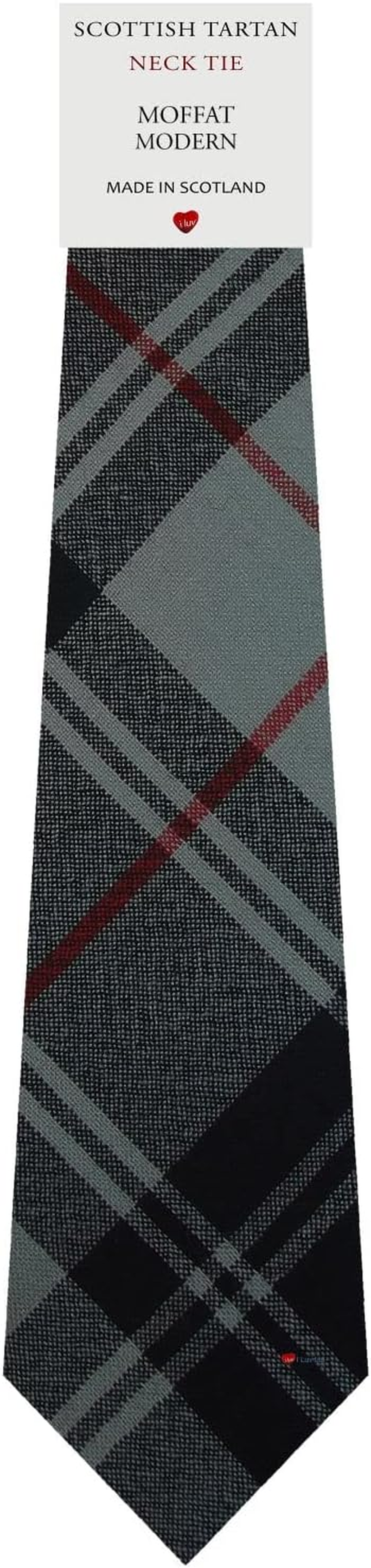 Mens All Wool Tie Woven and Made in Scotland in Moffat Modern Tartan image number 2