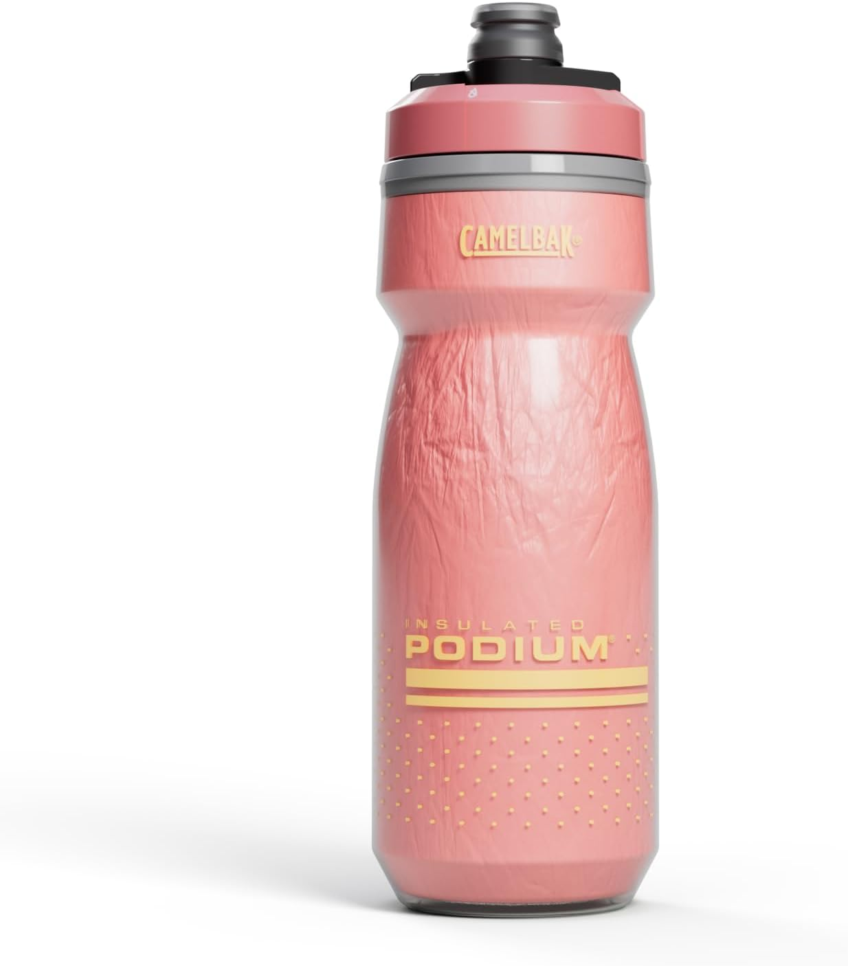 Camelbak Podium Chill Insulated 21Oz Bike Water Bottle - Easy Squeeze Bottle - Fits Most Bike Cages, Coral Sunset